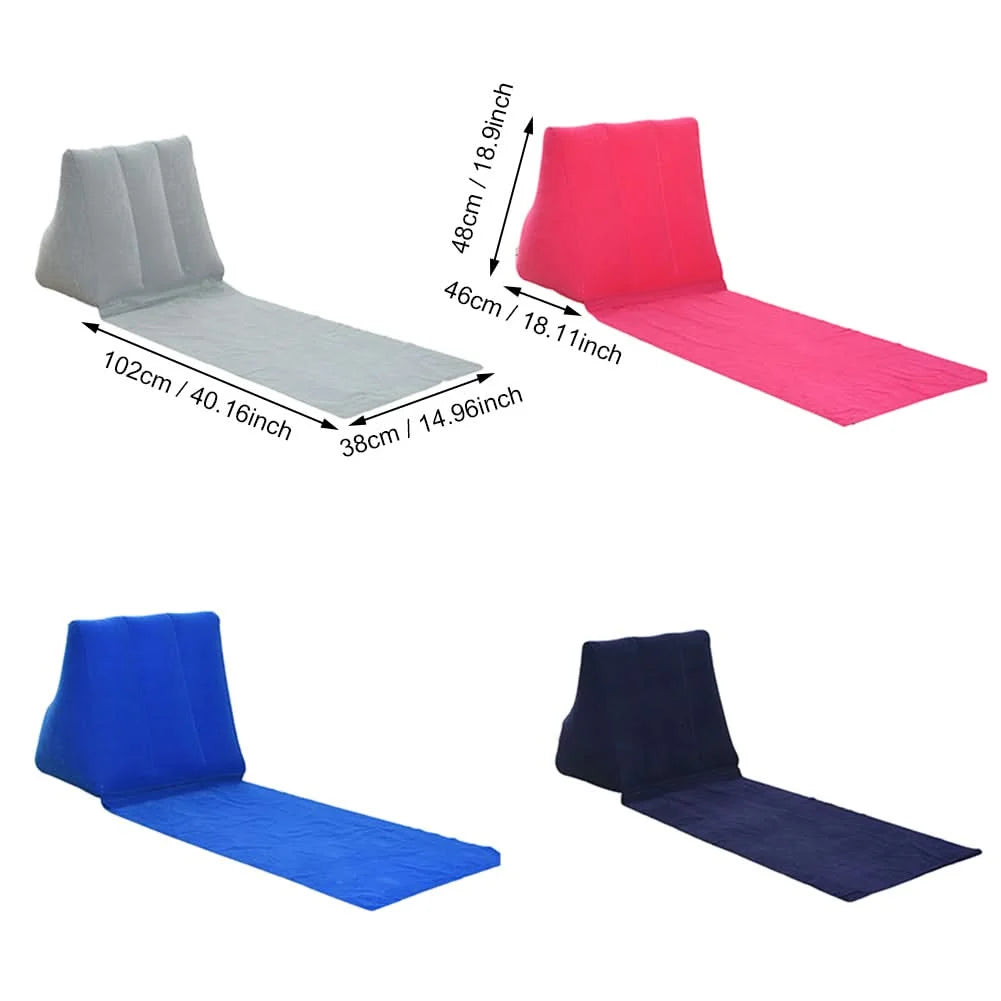 Inflatable Lounger Ergonomic Backrest Lightweight & Waterproof