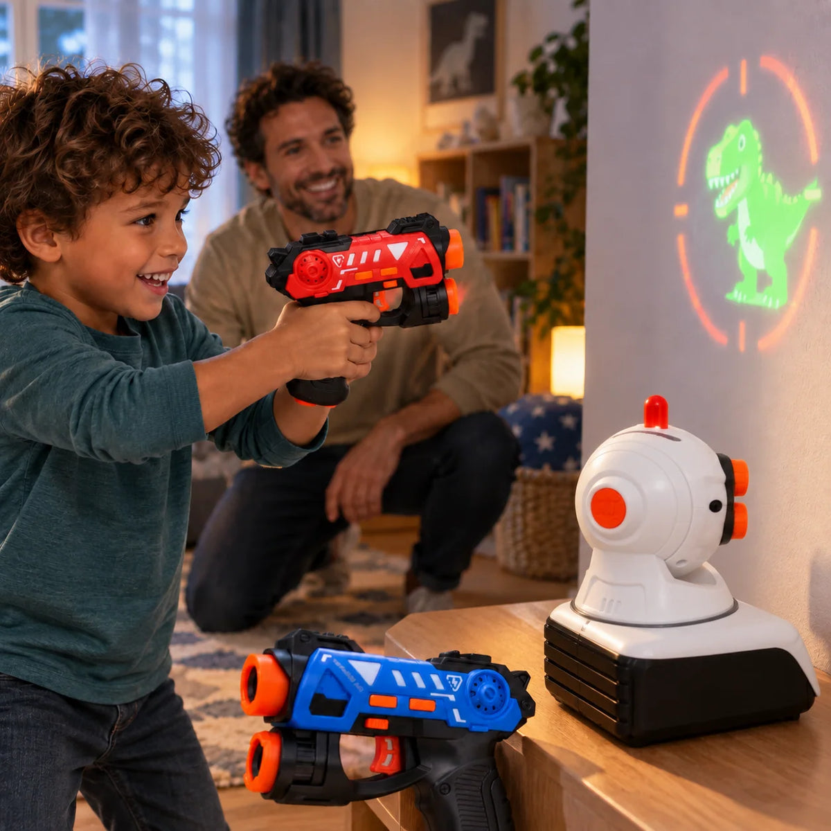Infrared Projector Game Two Blasters Screen-Free Play
