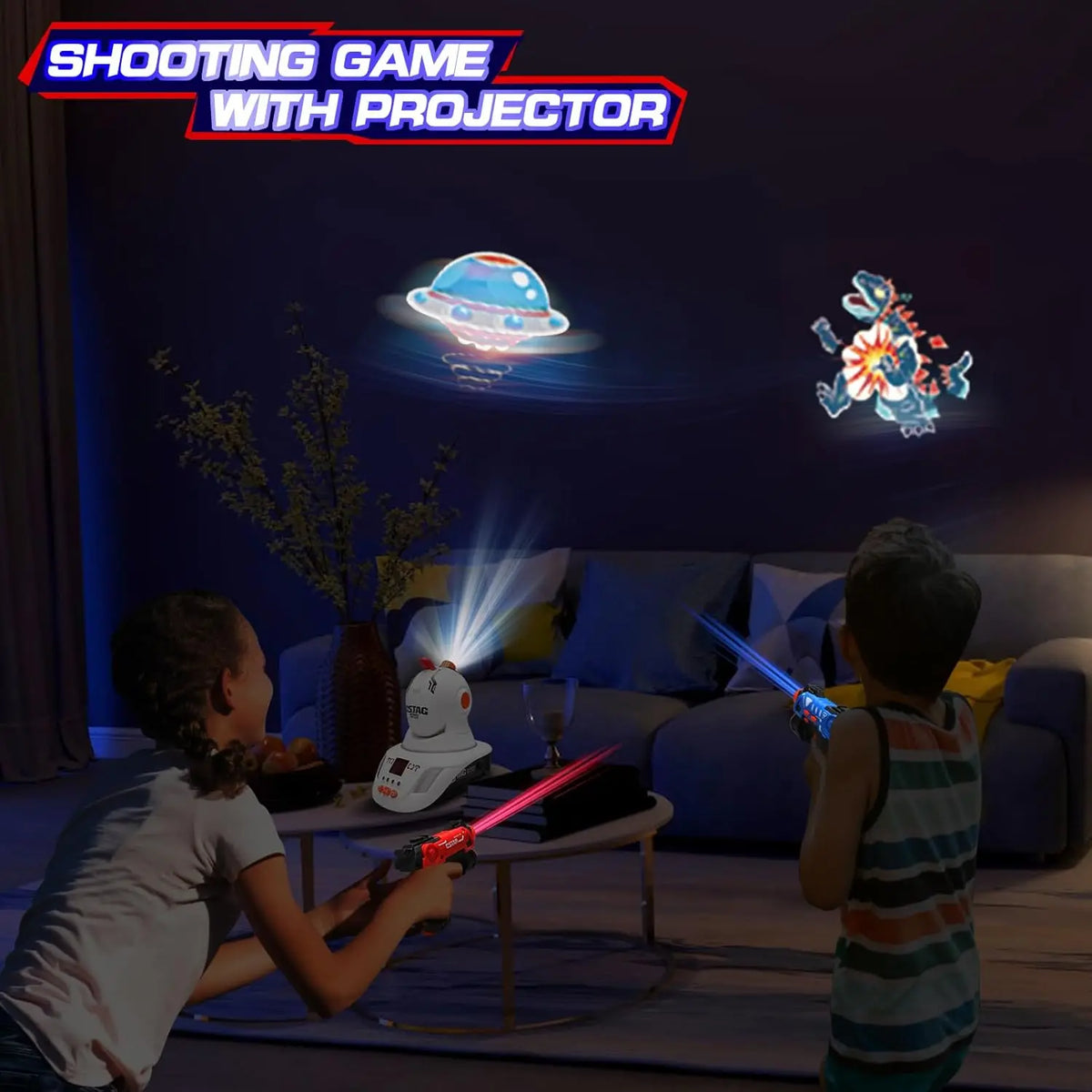 Infrared Projector Game Two Blasters Screen-Free Play