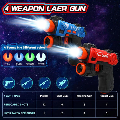 Infrared Projector Game Two Blasters Screen-Free Play