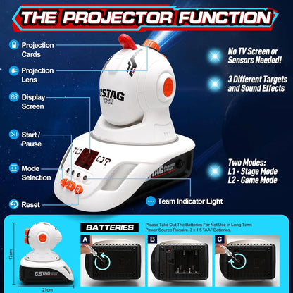 Infrared Projector Game Two Blasters Screen-Free Play