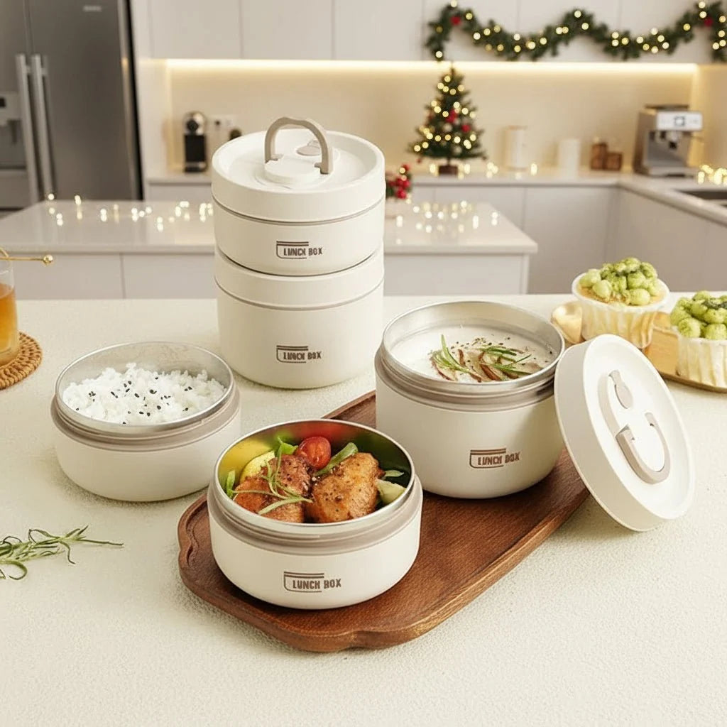 Insulated Lunch Box Stainless Steel Leak-Proof Double-Walled Insulation