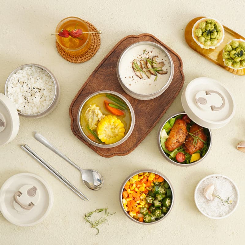 Insulated Lunch Box Stainless Steel Leak-Proof Double-Walled Insulation