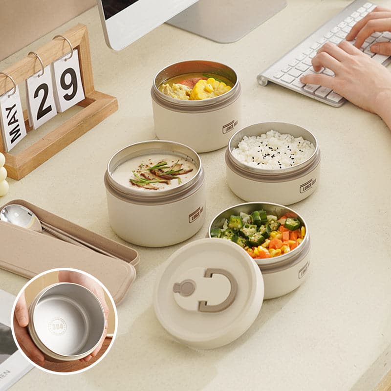 Insulated Lunch Box Stainless Steel Leak-Proof Double-Walled Insulation