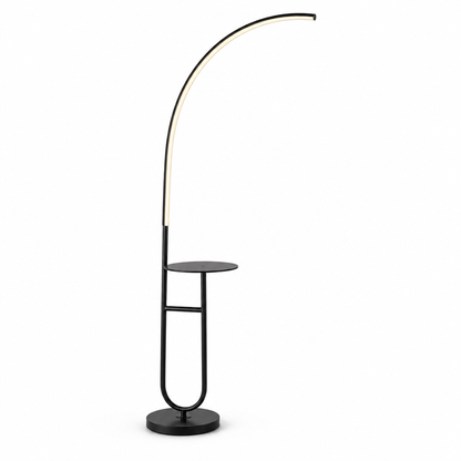 Integrated LED & Side Table Arc Floor Lamp