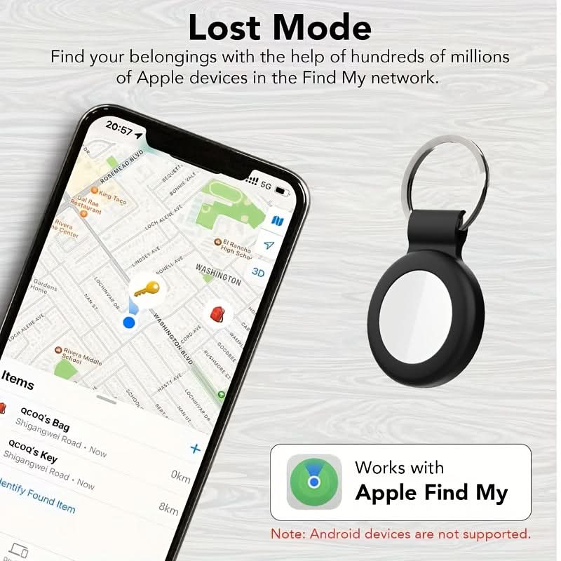 Item Tracker Bluetooth Find My Compatible Compact Keyring
