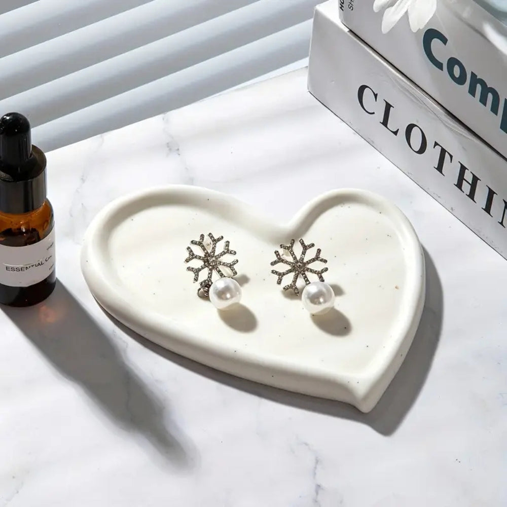 Jewelry Organizer Tray Polished Ceramic Irregular Design