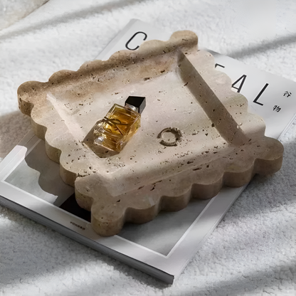 Jewelry Tray Handcrafted Scalloped Marble