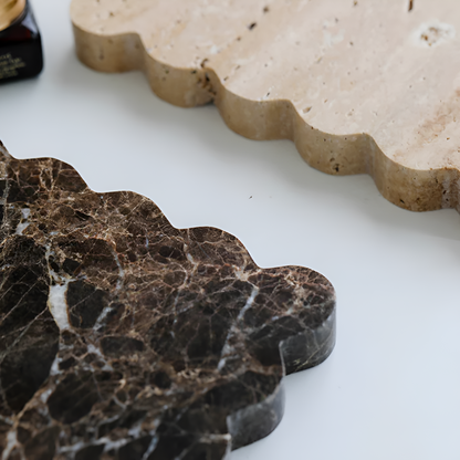Jewelry Tray Handcrafted Scalloped Marble