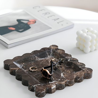 Jewelry Tray Handcrafted Scalloped Marble