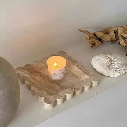 Jewelry Tray Handcrafted Scalloped Marble