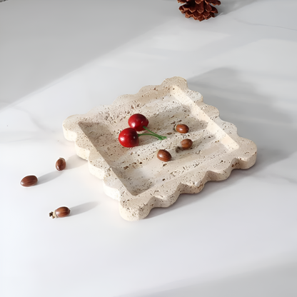 Jewelry Tray Handcrafted Scalloped Marble