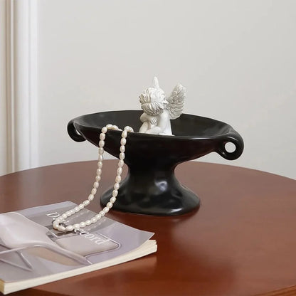 Jewelry Tray Oval Ceramic Dual Handles