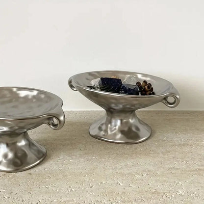 Jewelry Tray Oval Ceramic Dual Handles