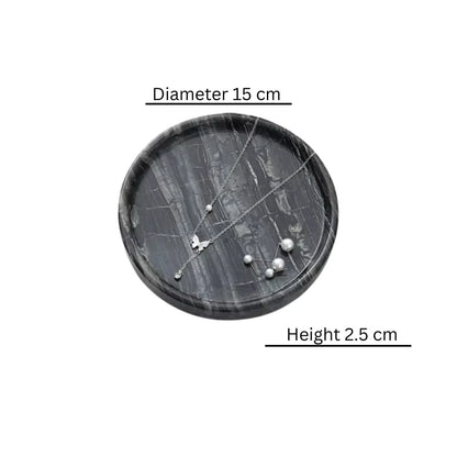 Jewelry Tray Round Marble Durable & Easy-to-Clean