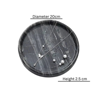 Jewelry Tray Round Marble Durable & Easy-to-Clean