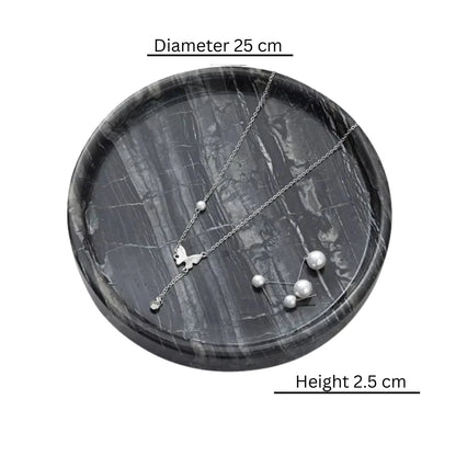 Jewelry Tray Round Marble Durable & Easy-to-Clean