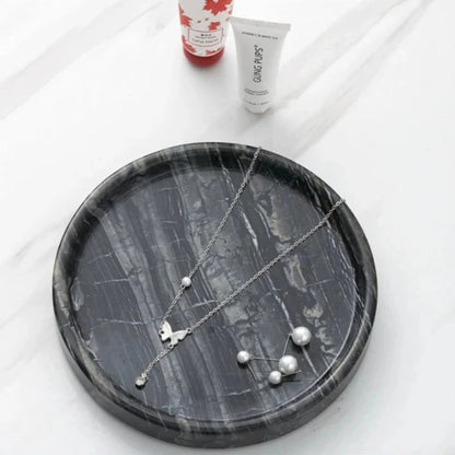 Jewelry Tray Round Marble Durable & Easy-to-Clean