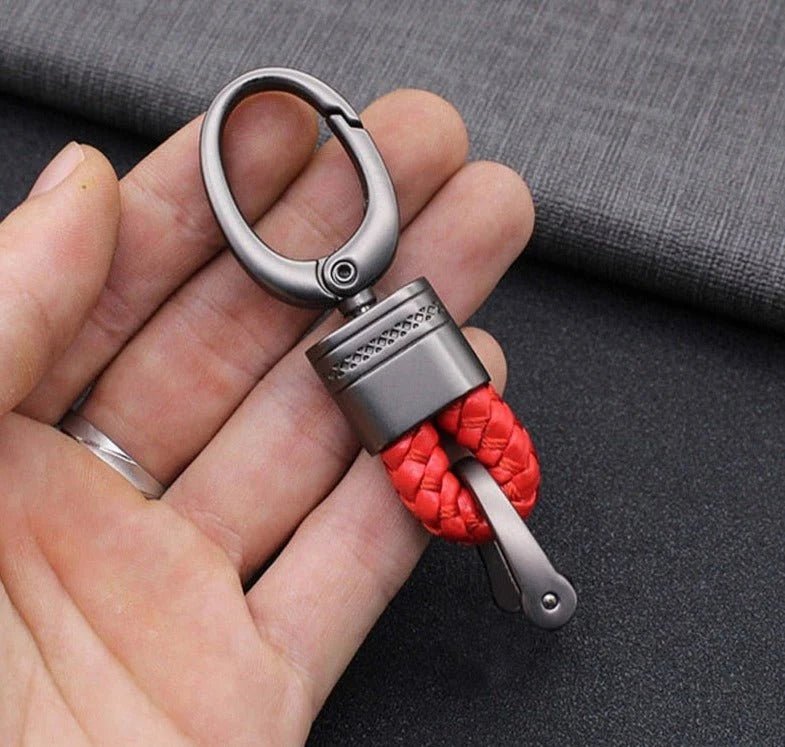 Keychain Lanyard Braided Woven Loop Metal Key Ring