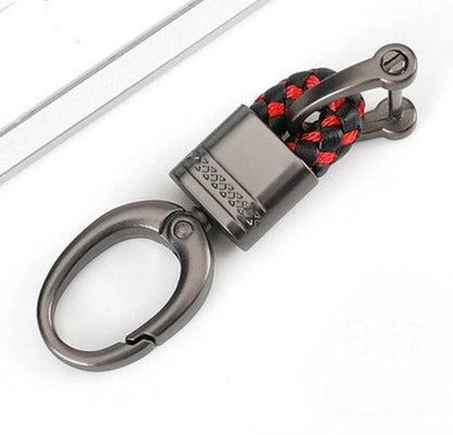 Keychain Lanyard Braided Woven Loop Metal Key Ring