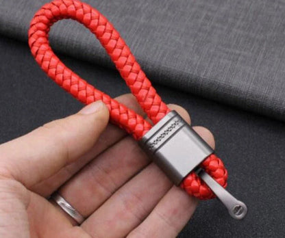 Keychain Lanyard Braided Woven Loop Metal Key Ring