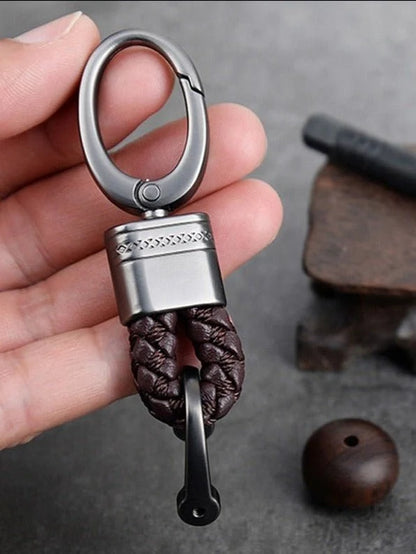 Keychain Lanyard Braided Woven Loop Metal Key Ring