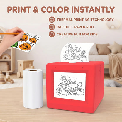 Kids AI Drawing Printer Voice-Activated Inkless Sticker Printing