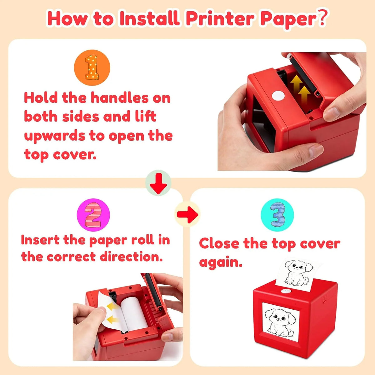 Kids AI Drawing Printer Voice-Activated Inkless Sticker Printing
