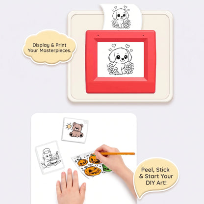 Kids AI Drawing Printer Voice-Activated Inkless Sticker Printing