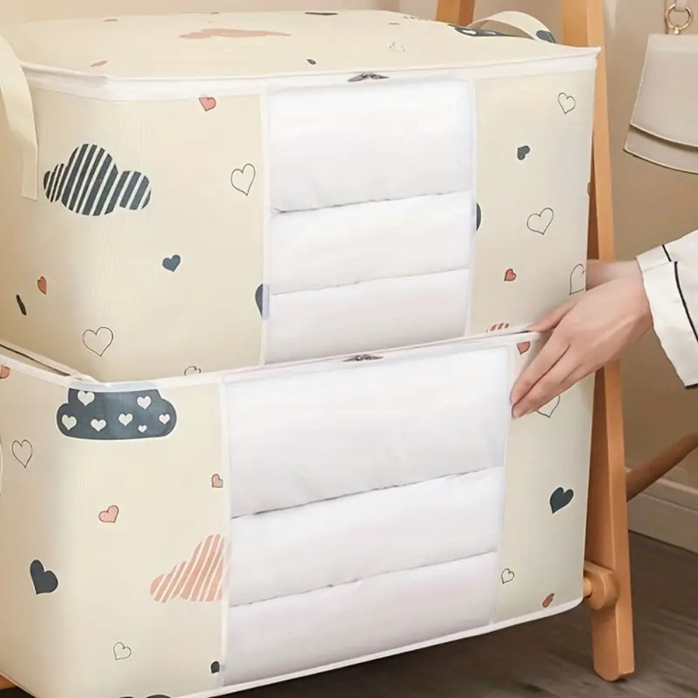 Kids Clothes Storage Bag Cotton Blend Reinforced Handles