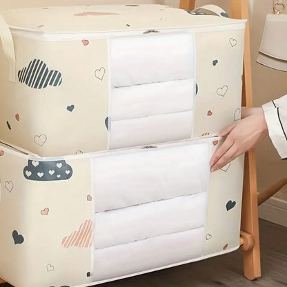 Kids Clothes Storage Bag Cotton Blend Reinforced Handles