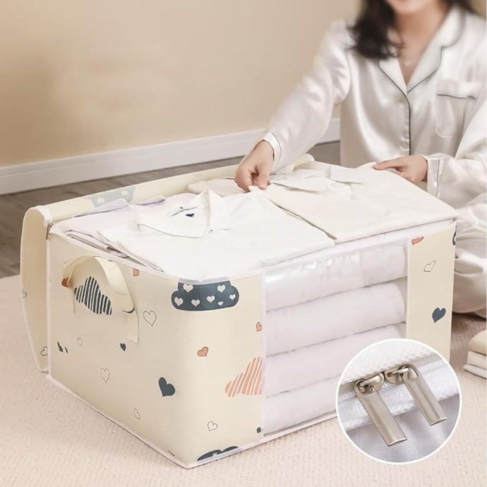 Kids Clothes Storage Bag Cotton Blend Reinforced Handles