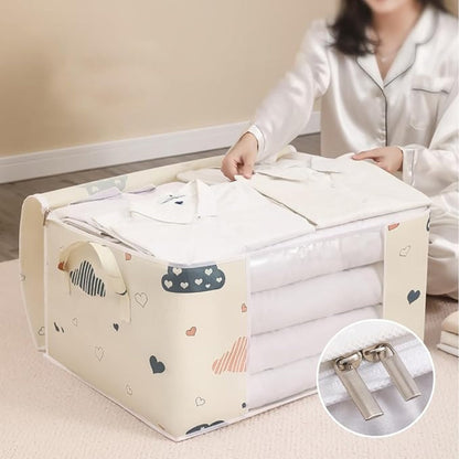 Kids Clothes Storage Bag Cotton Blend Reinforced Handles