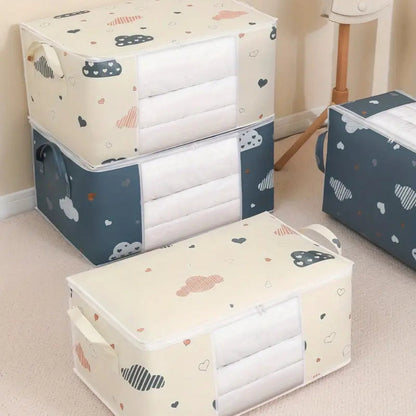 Kids Clothes Storage Bag Cotton Blend Reinforced Handles