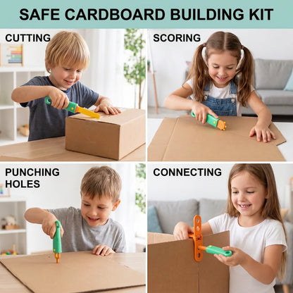 Kids Construction Kit Cardboard STEM Building Set 100 Pieces
