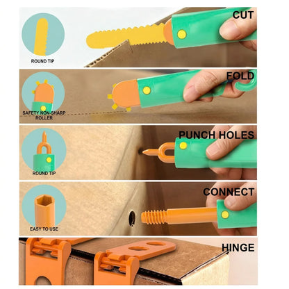 Kids Construction Kit Cardboard STEM Building Set 100 Pieces