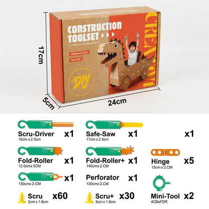 Kids Construction Kit Cardboard STEM Building Set 100 Pieces