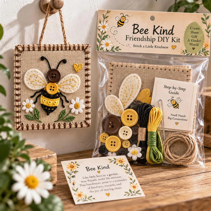 Kids' Craft Kit Felt & Button Embroidery Wall Art