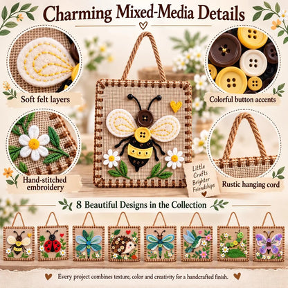 Kids' Craft Kit Felt & Button Embroidery Wall Art