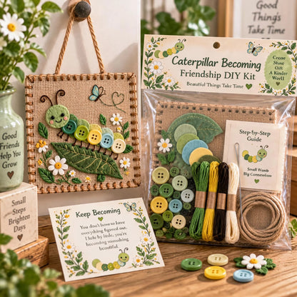 Kids' Craft Kit Felt & Button Embroidery Wall Art