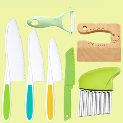 Kids Kitchen Tool Set Child-Sized Rounded-Edge Utensils