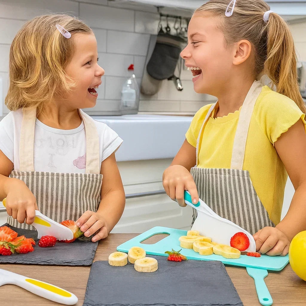 Kids Kitchen Tool Set Child-Sized Rounded-Edge Utensils