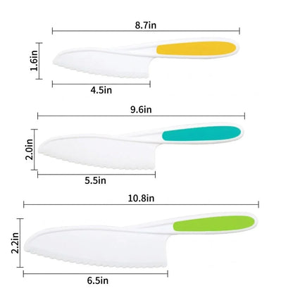 Kids Kitchen Tool Set Child-Sized Rounded-Edge Utensils