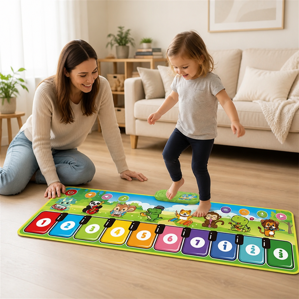 Kids Music Mat Step-Activated Audio Foldable Portable