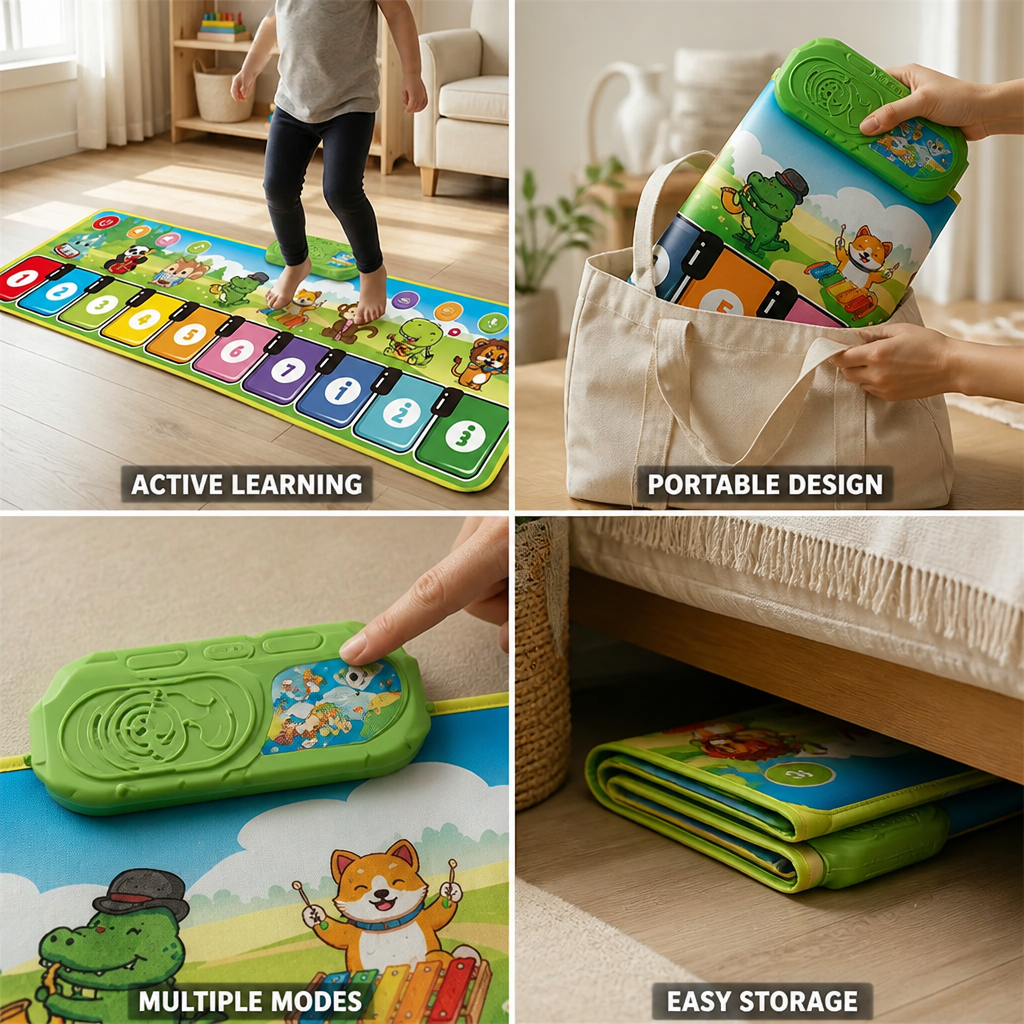 Kids Music Mat Step-Activated Audio Foldable Portable