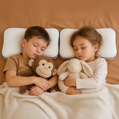 Kids Pillow Memory Foam Contoured Neck Support Breathable