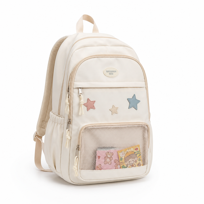 Kids School Backpack Clear Display Pocket Fits A4
