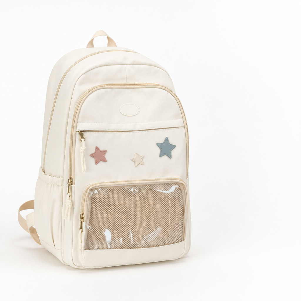 Kids School Backpack Clear Display Pocket Fits A4