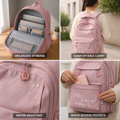 Kids School Backpack Water-Resistant Laptop Sleeve & Padded Straps
