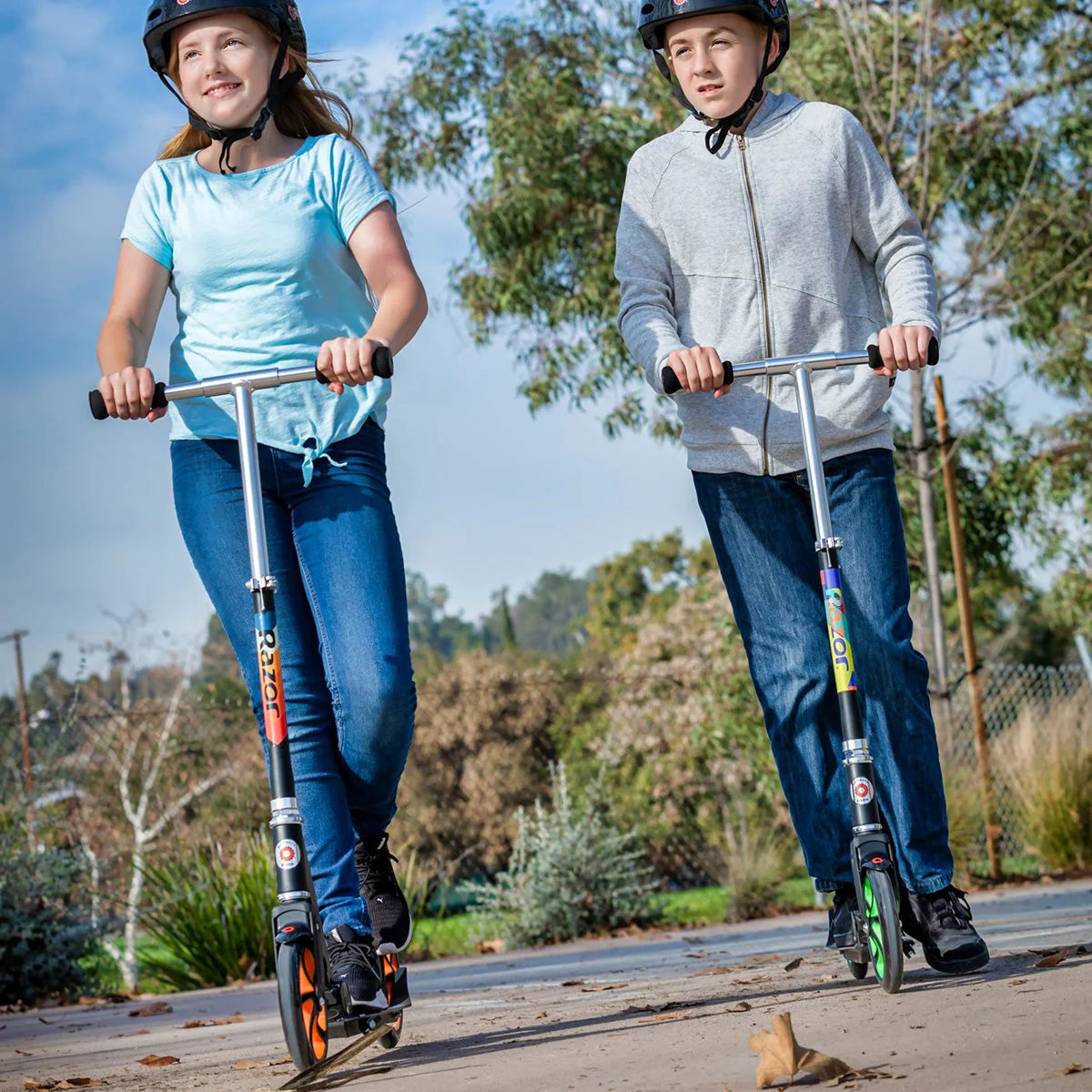 Kids Scooter LED Light-Up Wheels Foldable Adjustable Height